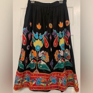 Destination Other Vintage Black Embroidered Sequined Appliquéd Skirt.     1245